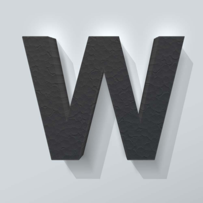 Grijs Piepschuim Letter W Arial - 1