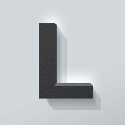 Grijs Piepschuim Letter L Arial - 1