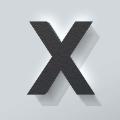 Grijs Piepschuim Letter X Arial - 1