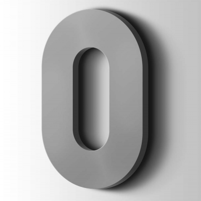 Kunststof Cijfer 0 Big John Acrylaat 7040 Window Grey - 1 Kunststof Cijfer 0 Big John Acrylaat 7040 Window Grey - 1