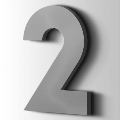 Kunststof Cijfer 2 Big John Acrylaat 7040 Window Grey - 1