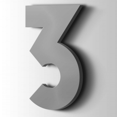 Kunststof Cijfer 3 Big John Acrylaat 7040 Window Grey - 1