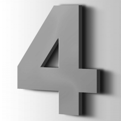 Kunststof Cijfer 4 Big John Acrylaat 7040 Window Grey - 1