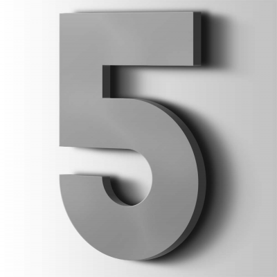 Kunststof Cijfer 5 Big John Acrylaat 7040 Window Grey - 1