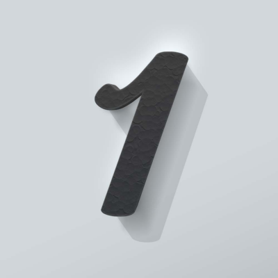 Grijs Piepschuim Cijfer 1 Back To Black - 1