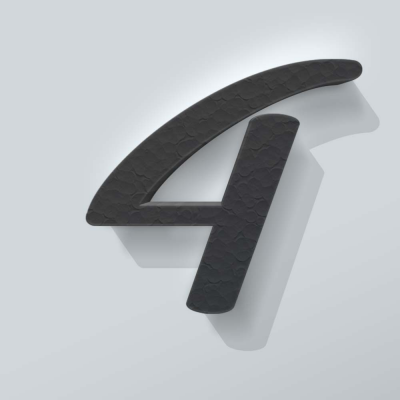 Grijs Piepschuim Cijfer 4 Back To Black - 1