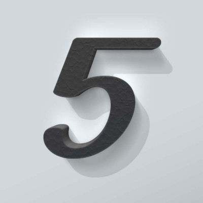 Grijs Piepschuim Cijfer 5 Back To Black - 1