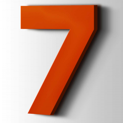 Kunststof Cijfer 7 Big John Acrylaat 3020 Traffic Red - 1