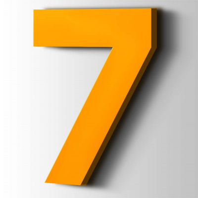 Kunststof Cijfer 7 Big John Acrylaat 1003 Signal Yellow - 1