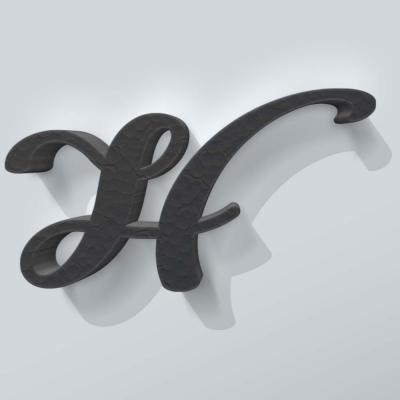 Grijs Piepschuim Letter H Back To Black - 1