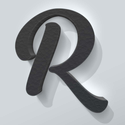 Grijs Piepschuim Letter R Back To Black - 1