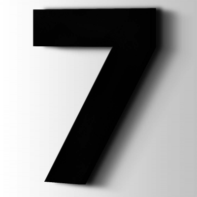 Kunststof Cijfer 7 Big John Acrylaat 9005 Jet Black - 1
