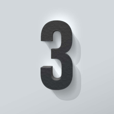 Grijs Piepschuim Cijfer 3 Bebas Neue - 1