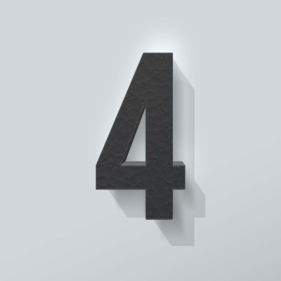 Grijs Piepschuim Cijfer 4 Bebas Neue - 1 Grijs Piepschuim Cijfer 4 Bebas Neue - 1