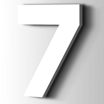 Kunststof Cijfer 7 Big John Acrylaat 9016 Traffic white - 1