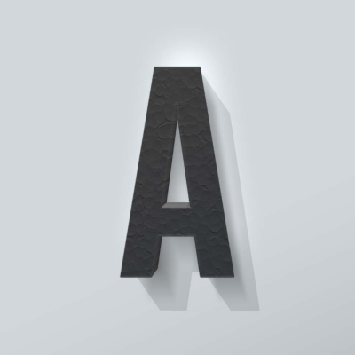 Grijs Piepschuim Letter A Bebas Neue - 1