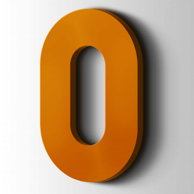 Kunststof Cijfer 0 Big John Acrylaat 2004 Pure Orange - 1
