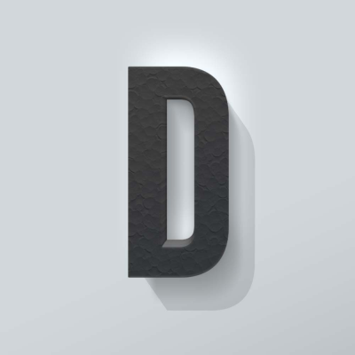 Grijs Piepschuim Letter D Bebas Neue - 1