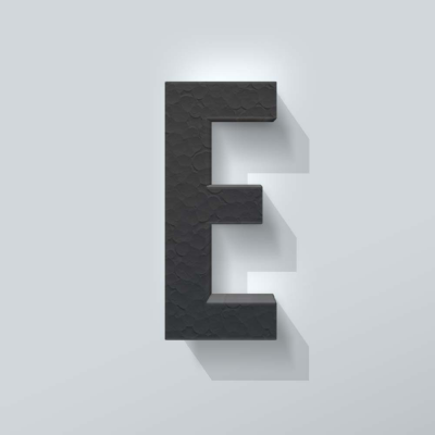 Grijs Piepschuim Letter E Bebas Neue - 1