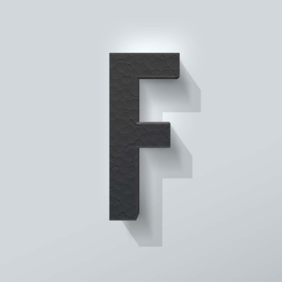 Grijs Piepschuim Letter F Bebas Neue - 1