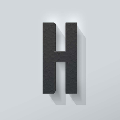 Grijs Piepschuim Letter H Bebas Neue - 1