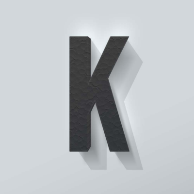 Grijs Piepschuim Letter K Bebas Neue - 1