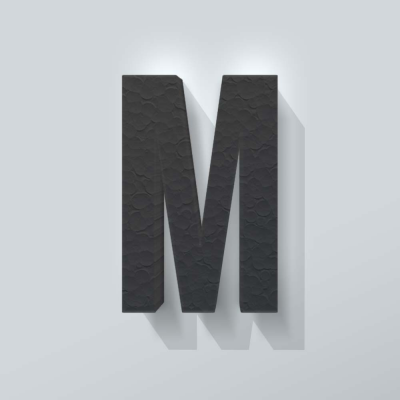 Grijs Piepschuim Letter M Bebas Neue - 1