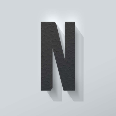 Grijs Piepschuim Letter N Bebas Neue - 1