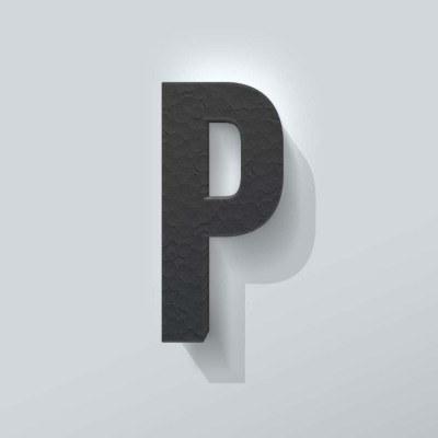 Grijs Piepschuim Letter P Bebas Neue - 1