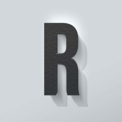 Grijs Piepschuim Letter R Bebas Neue - 1