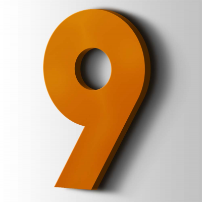 Kunststof Cijfer 9 Big John Acrylaat 2004 Pure Orange - 1