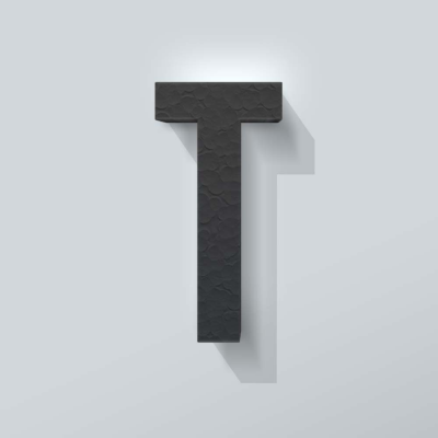 Grijs Piepschuim Letter T Bebas Neue - 1