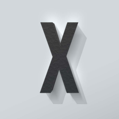 Grijs Piepschuim Letter X Bebas Neue - 1