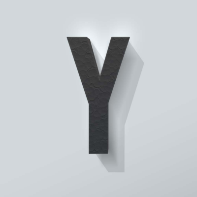 Grijs Piepschuim Letter Y Bebas Neue - 1