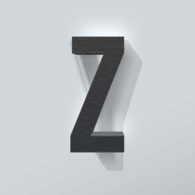 Grijs Piepschuim Letter Z Bebas Neue - 1