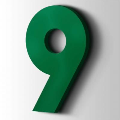 Kunststof Cijfer 9 Big John Acrylaat 6029 Mint Green - 1