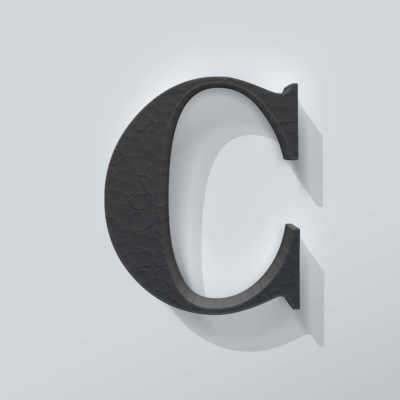 Grijs Piepschuim Letter C Bodoni - 1