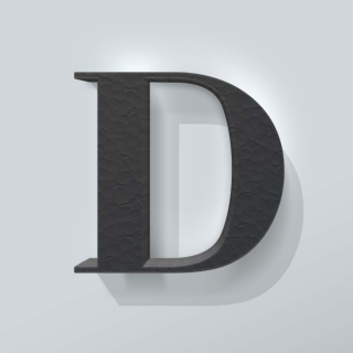Zwart Piepschuim Letter D Bodoni - 1
