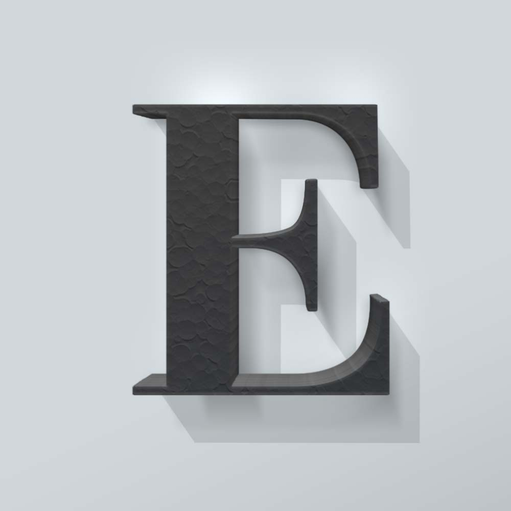 Zwart Piepschuim Letter E Bodoni - 1