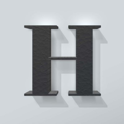 Grijs Piepschuim Letter H Bodoni - 1