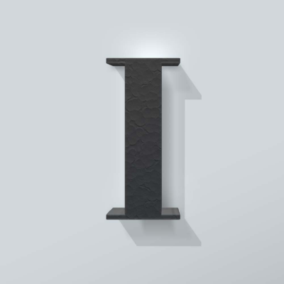 Grijs Piepschuim Letter I Bodoni - 1