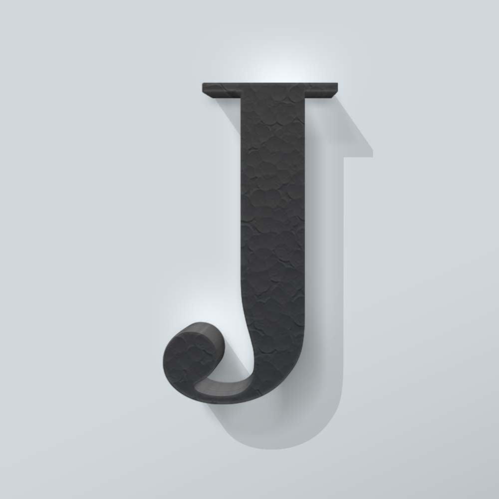 Zwart Piepschuim Letter J Bodoni - 1