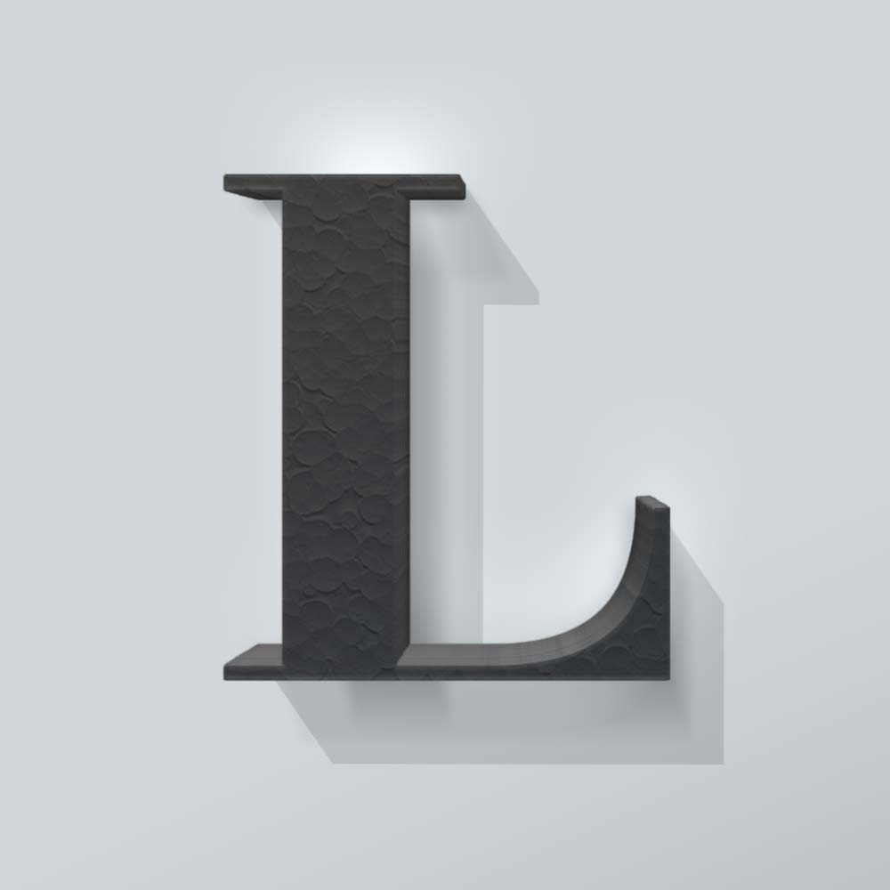 Zwart Piepschuim Letter L Bodoni - 1