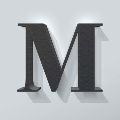 Grijs Piepschuim Letter M Bodoni - 1