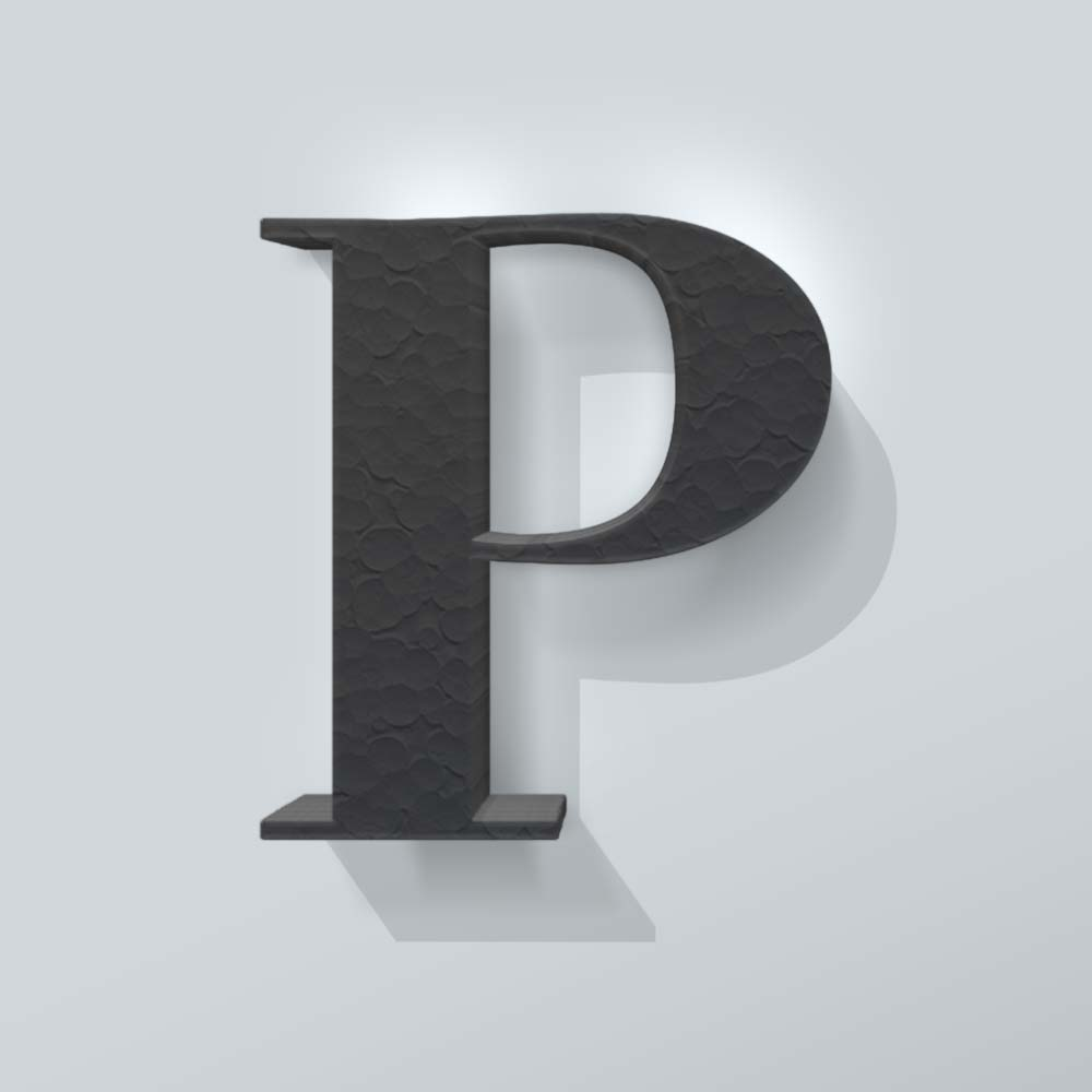 Zwart Piepschuim Letter P Bodoni - 1