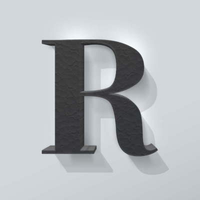 Grijs Piepschuim Letter R Bodoni - 1