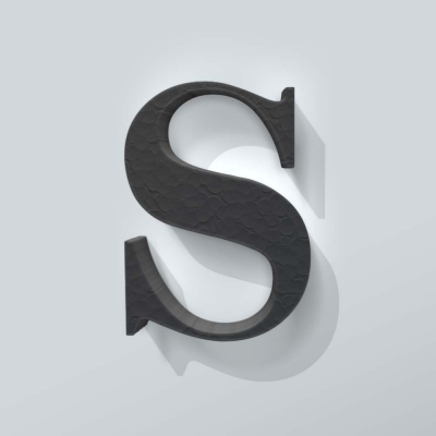 Grijs Piepschuim Letter S Bodoni - 1