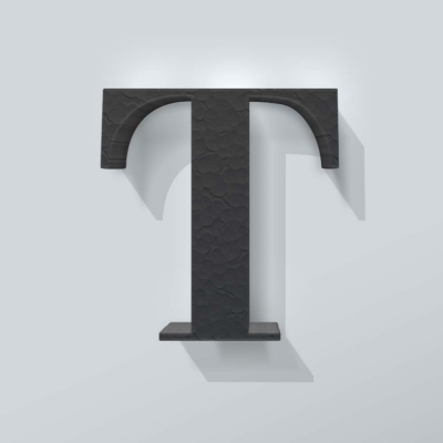 Grijs Piepschuim Letter T Bodoni - 1