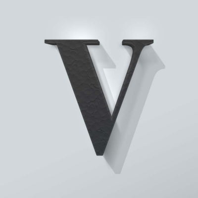 Grijs Piepschuim Letter V Bodoni - 1