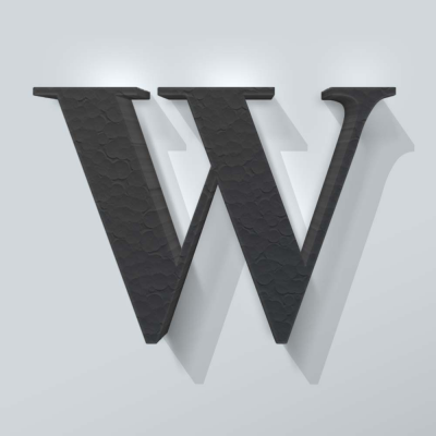 Grijs Piepschuim Letter W Bodoni - 1